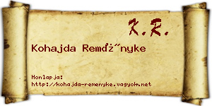 Kohajda Reményke névjegykártya